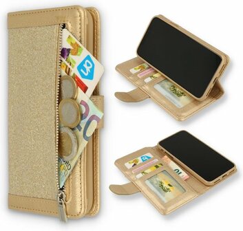iPhone 11 Pro Max  Goud - Rits Book Case
