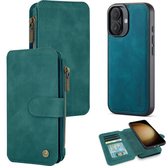 iPhone 16 Plus - Emerald Green - 2 in 1 Rits Book Case