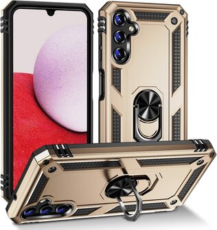 Samsung A14 Goud - Armor met Kickstand Ring