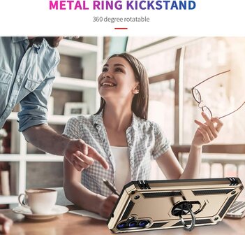 Samsung A14 Goud - Armor met Kickstand Ring