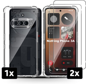 Nothing Phone 3a &amp;amp; 2 Glas - Anti Shock - Transparant