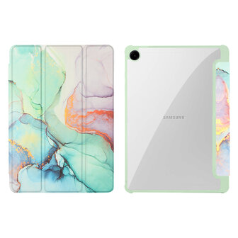 Samsung Tab A9 Plus - Marmer Groen - Smart Cover