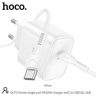 iPhone 16 Pro Max - 2m Type C &amp;amp; Stekker (DC71) - 25W - Wit