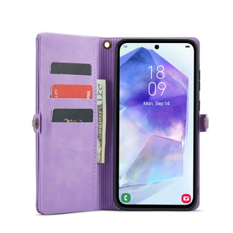 Samsung A55 - Bright Lila - 2 in 1 Book met Extra Vakken