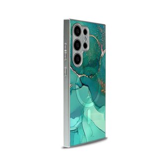 Samsung S24 Ultra Blauw - MagSafe TPU Marmer
