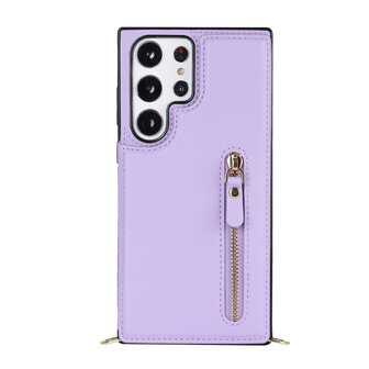 Samsung S24 Ultra Paars - Back Cover met Koord