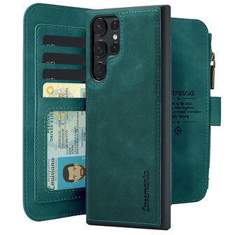 Samsung S24 Ultra Emerald Green - 2 in 1 Book Case met Rits