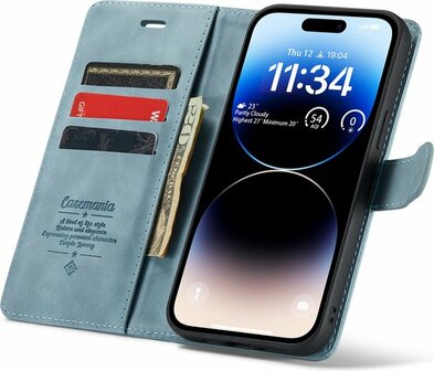 iPhone 14 Pro Aqua Blue - 2 in 1 Book Case
