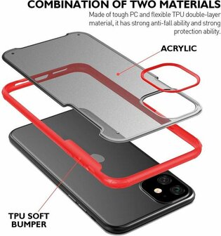 iPhone 11 - Multi Protective Armor + Tempered Glass - Rood