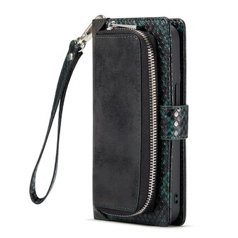 iPhone 13 Mini - Groen - 2 in 1 Slangen Portemonnee Book Case met Rits