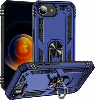 iPhone 16e - Blauw - Kickstand Amor Back Cover