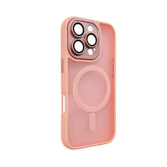 iPhone 16 Pro Max - Roze - Matte Armor met Cam Bescherming - Geschikt voor MagSafe