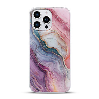 iPhone 16 Pro - Roze - Camera Marmer MagSafe Back Cover