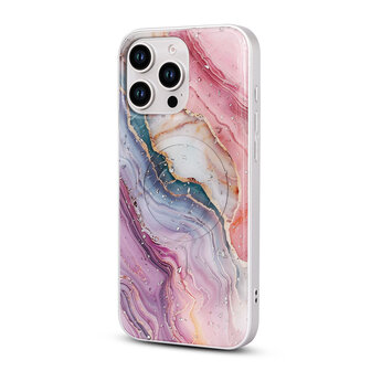 iPhone 16 Pro - Roze - Camera Marmer MagSafe Back Cover