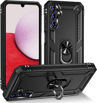 Samsung A14 Zwart - Armor met Kickstand Ring