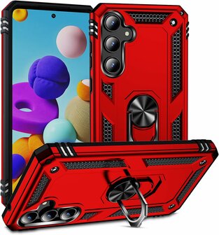 Samsung A55 - Rood - Armor met Kickstand Ring