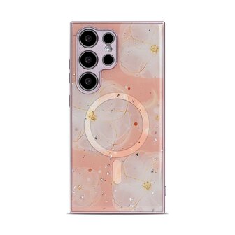 Samsung S24 Ultra Roze - MagSafe TPU Marmer