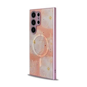 Samsung S24 Ultra Roze - MagSafe TPU Marmer