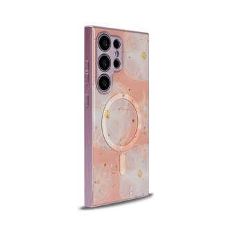 Samsung S24 Ultra Roze - MagSafe TPU Marmer