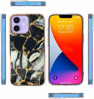 iPhone 11 - Marmer Back Cover - Zwart