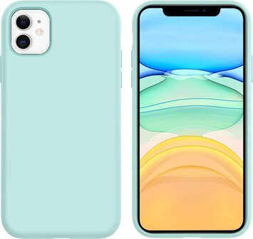 iPhone 11 - Combi Deal - Anti Shock Transparant - Back Cover Turquoise &amp;amp; Glas