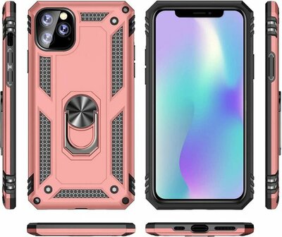 iPhone 11 Pro Max - Armor met Kickstand Ring - Rosegoud