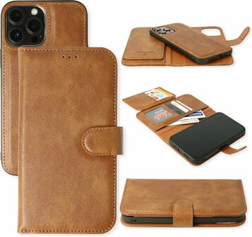 iPhone 11 Bruin - 2 in 1 HQ Book Case met Extra Vakken