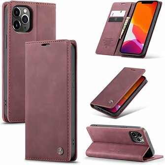 iPhone 12 Mini Bordeaux Red - Book Case
