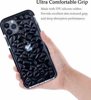 iPhone 11 Pro Max - Crystal Back Cover - Zwart