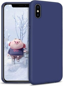 iPhone XS Max - Siliconen Back Cover - Donker Blauw