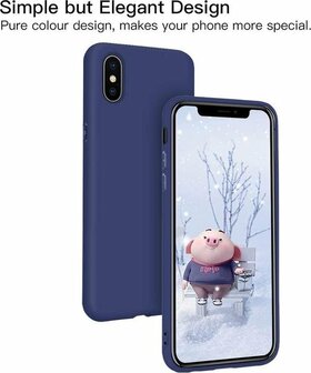 iPhone XS Max - Siliconen Back Cover - Donker Blauw