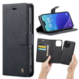 iPhone 16 Pro - Charcoal Gray - 2 in 1 Book Case