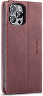 iPhone 12 Pro Max Bordeaux Red - Book Case