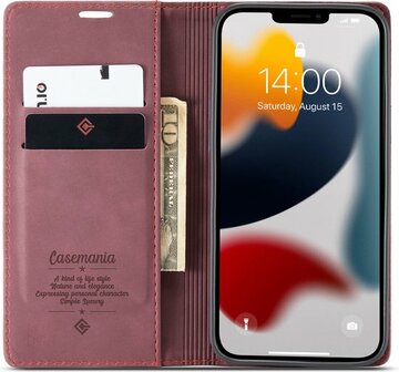 iPhone 12 Pro Max Bordeaux Red - Book Case