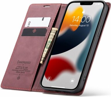 iPhone 12 Pro Max Bordeaux Red - Book Case
