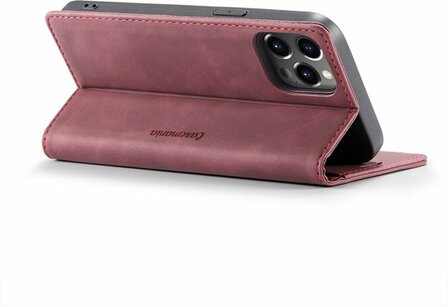 iPhone 12 Pro Max Bordeaux Red - Book Case