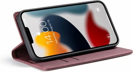 iPhone 12 Pro Max Bordeaux Red - Book Case