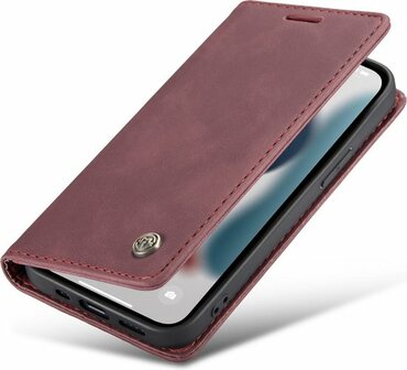 iPhone 12 Pro Max Bordeaux Red - Book Case