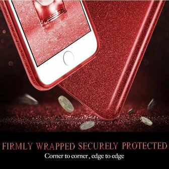 iPhone 6 Plus &amp;amp; 6s Plus - Glitter Back Cover - Rood