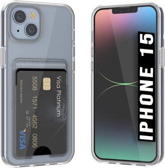 iPhone 15 - Back Cover met Kaarthouder - Transparant