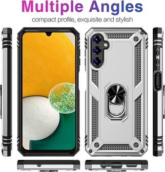 Samsung A14 Grijs - Armor met Kickstand Ring