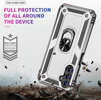 Samsung A14 Grijs - Armor met Kickstand Ring