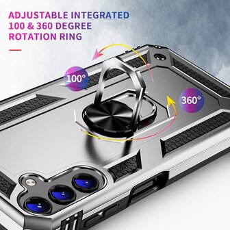 Samsung A14 Grijs - Armor met Kickstand Ring