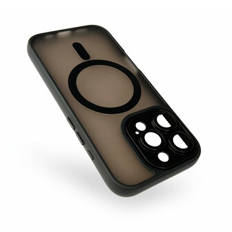 iPhone 16 Pro - Zwart - Matte Armor met Cam Bescherming - Geschikt voor MagSafe