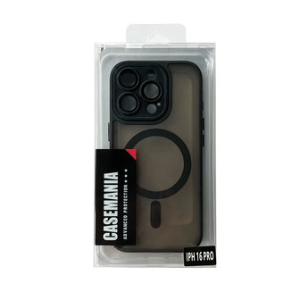 iPhone 16 Pro - Zwart - Matte Armor met Cam Bescherming - Geschikt voor MagSafe