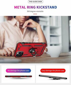 iPhone 12 Pro Max Rood - Armor met Kickstand Ring