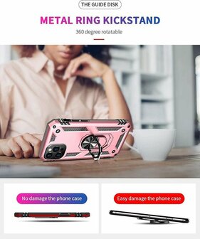 iPhone 12 Pro Max Rosegoud - Armor met Kickstand Ring