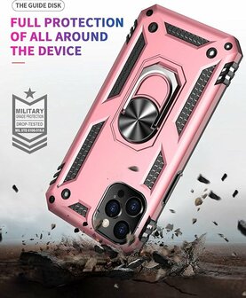 iPhone 12 Pro Max Rosegoud - Armor met Kickstand Ring