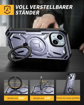 iPhone 15 Plus - Paars - Kickstand - Geschikt voor MagSafe