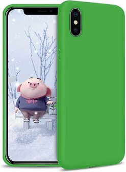 iPhone XS Max - Siliconen Back Cover - Licht Groen